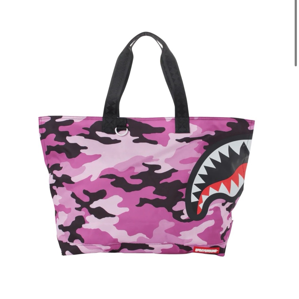 Sprayground Pink and Purple Camouflage Beach Tote - Picture 9 of 11